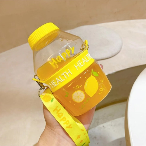 Botella Agua Termo Plastico Antiderrames Libre De Bpa 540ml Color Amarillo (limon)