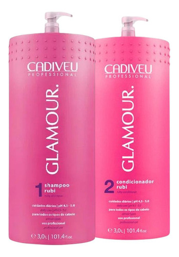  Kit Shampoo E Condicionador Glamour Rubi 3l - Cadiveu