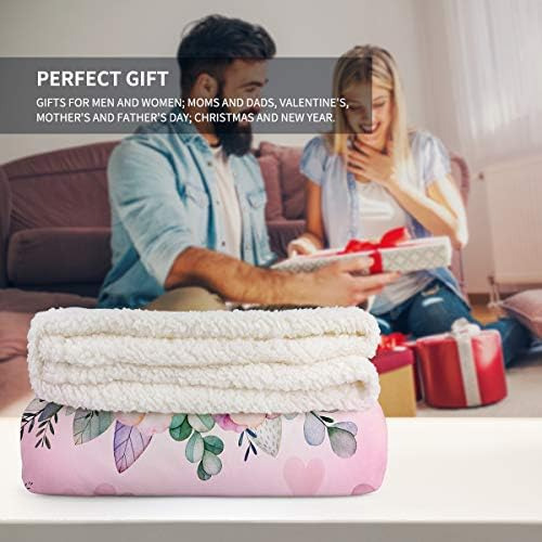 Jekeno Manta De Sherpa Con Diseño De Flores De Cactus, Suave