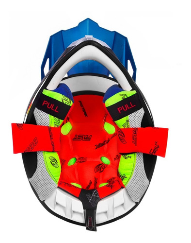 Capacete para moto cross Pro Tork Fast Fantasy azul e laranja tamanho 62