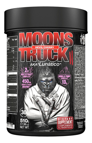 Zoomad Labs Pre-entreno Moons Truck Aka Lunático 30servs Sabor Devil Cherry