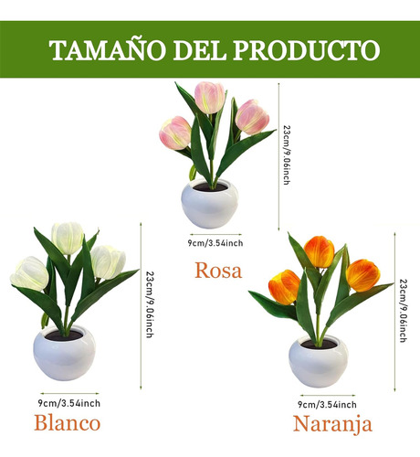 Xiaery Tulipanes De Luz Led Lámpara De Tulipán Lámpara De