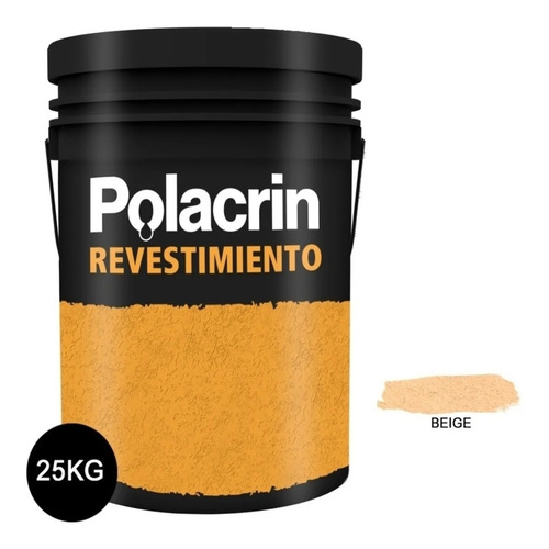 Imagen 1 de 10 de Revestimiento Acrilico X25 Kg Beige Impermeable Polacrin