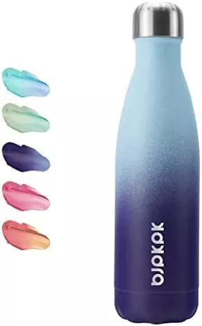  BJPKPK - Botellas de agua aisladas de 17 onzas / 500 ml,  botellas de agua de acero inoxidable, botellas de agua deportivas que  mantienen el frío durante 24 horas y el