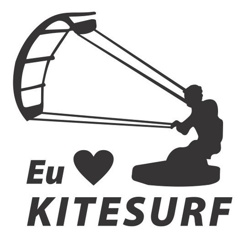 Eu Amo Kitesurf - 5 Adesivos - Es-000015