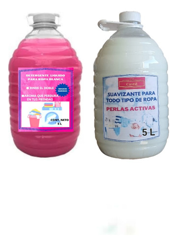 Duo Detergente Para Ropa Blanca Más Suavizante De Telas 