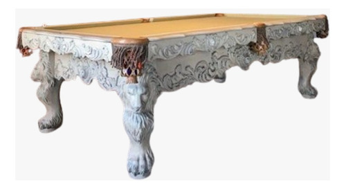 Mesa De Billar Rococco Elegante En Madera Fina