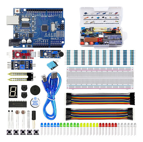Kit Básico Inicial Uno R3 Para Arduino Arduino Uno R3 Kit Eletrônico Básico Kit Eletrônico Kit Atmega328p Compatível Com Arduino Uno Younic Atm328