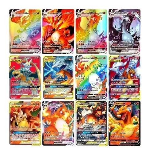 Kit Cartas Raras 6 Cartas Pokemon Charizard Vmax V Gx