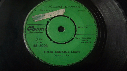 Single Tulio Enrique León La Pollera Amarilla