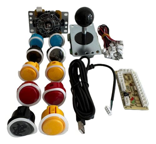 Kit Arcade Joystick Sanwa Original /palanca 10 Botones +chip