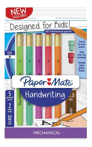 Portaminas 1.3mm Paper Mate Handwriting Triangular 8un.