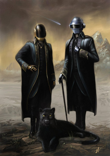 Poster Lamina Afiche Daft Punk En Lienzo Canvas 60x90cm