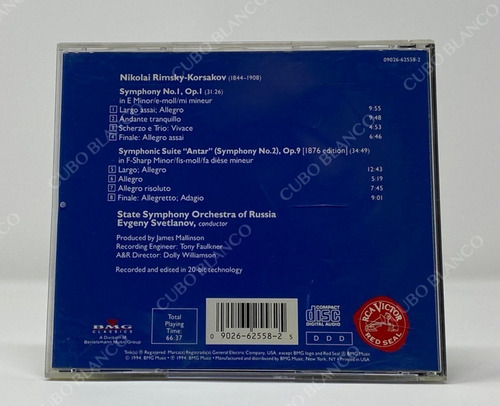 Rimsky-korsakov Symphonies No 1 & No 2 Antar Cd 1994 (Usado)