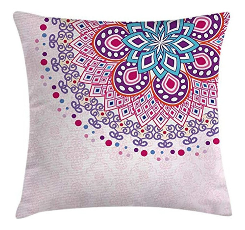 Ambesonne Mandala Throw Pillow Cojín Funda, Meditación Ornam