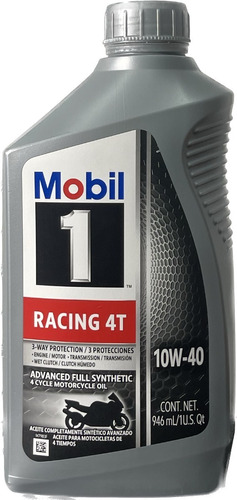 Lubricante Mobil 1 Racing 4t 10w40 - 12 Cuartos