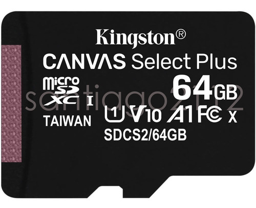 Tarjeta Micro Sd 64gb Kingston Canvas Select Plus Clase 10 