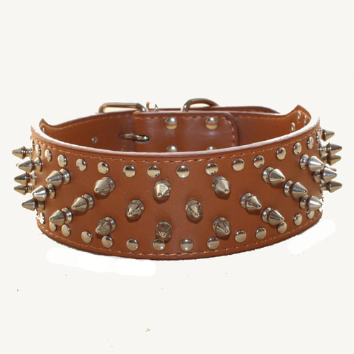 Collar De Perro Haoyueer Con Tachuelas Y Remaches, Cuero