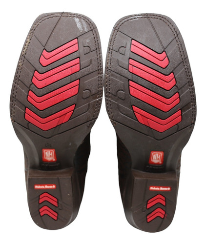 Bota Vaquera Nh Cuello De Toro Rubi Verde Punta Cuadrada