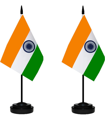 Banderas De Escritorio Tibijoy, India, Poliester, Kit X 2