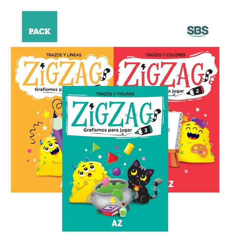 Zigzag 1, 2 Y 3 - Grafismos Para Jugar - 3 Libros