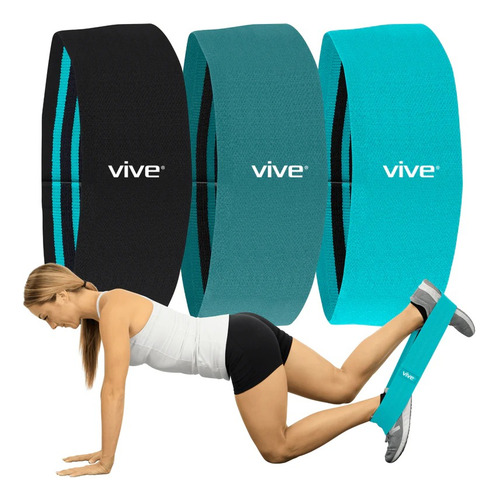 Kit De 3 Bandas De Resistencia / Ligas De Tela Vive Health