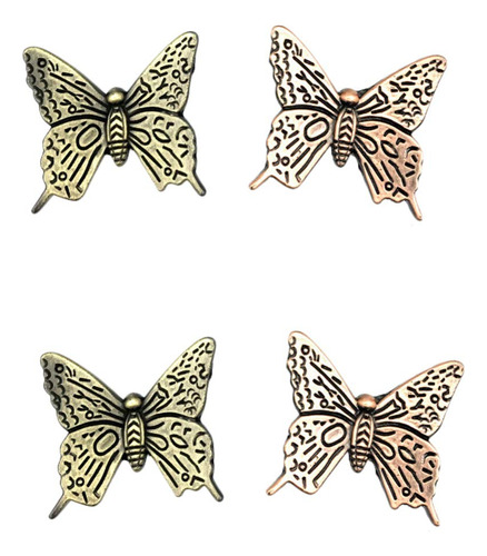 Vosarea 4 Pomo Metal Forma Mariposa Antigua Para Cajon 2