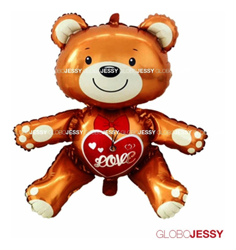 Imagen 3 de 5 de Globos San Valentin Paquete De 5 Globos Osito
