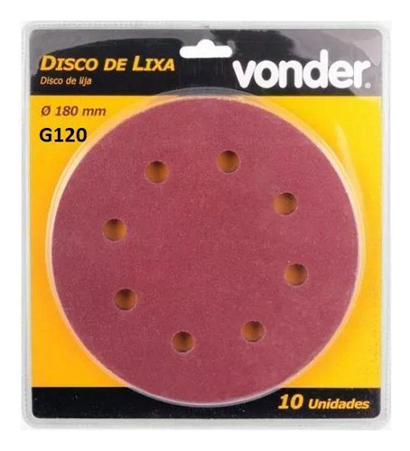 Disco De Lixa 180mm Grão 120 Vonder