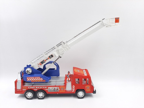 Imagen 2 de 10 de Camion De Bomberos A Friccion Grande 30cm Aprox Con Escalera