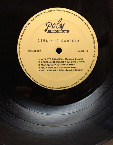 Lp - Gersinho Cansela - Seu Paulo / Grav. Elétricas / (Usado)