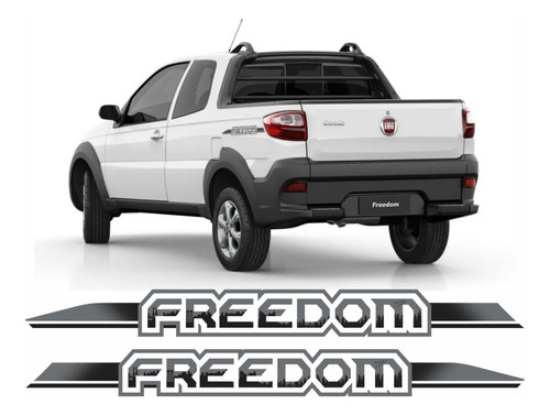 Adesivo Lateral Freedom Fiat Strada Emblema Par Strda43