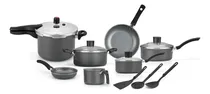 Comprar Conjunto Jogo De Panelas Enjoy Com Panela De Pressão 10pçs Cor Cinza