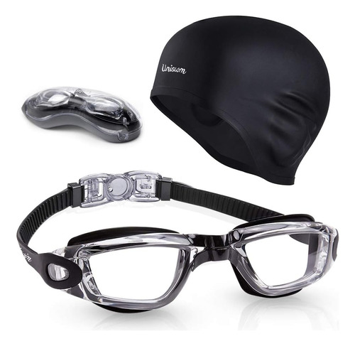 Uniswim Juego De Gafas De Natación Transparentes Y Gorro De