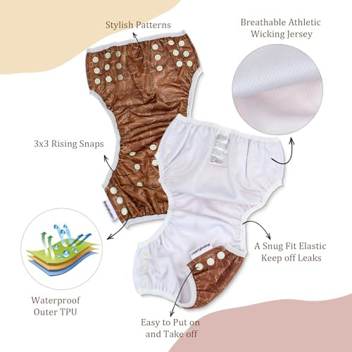 Pañales De Baño Reutilizables Con Bolsa Impermeable Pañales