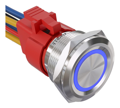 Interruptor Botón 10a 12v Led Acero Inoxidable Impermeable