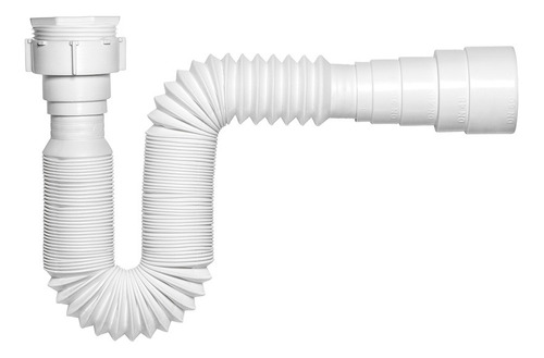 Sifón extensible de plástico blanco, tubo Atlas de 720 mm