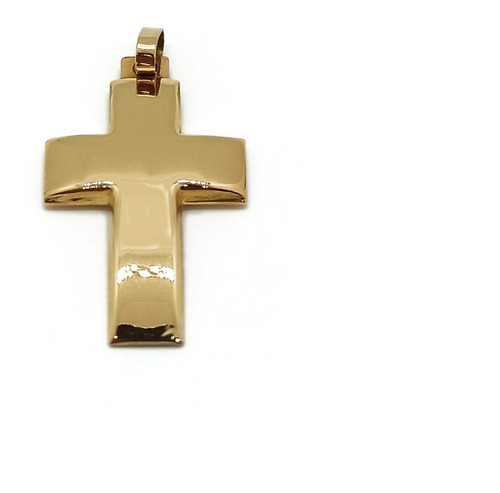 Colgante Dije Cruz Oro 18k Bombé Hueca Grande 28x18mm