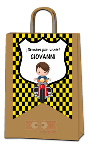 Kit Imprimible Candybar Motito Amarilla Moto Personalizado