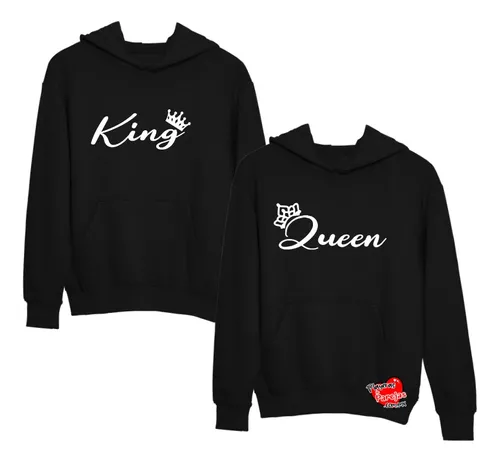 Duo Sudaderas personalizadas para el y ella - Queen y Princess ó King