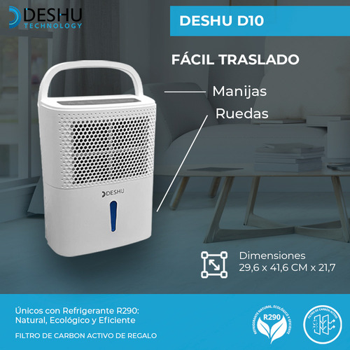 Deshumidificador Eléctrico Deshu Technology D-10 Color Blanco