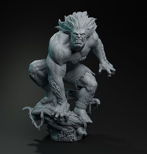 Archivo Stl Impresión 3d - Street Fighter  - Blanka Statue E