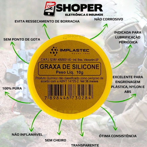 Graxa De Silicone Implastec Pote 10g Lgs200 P Airsoft Cooler