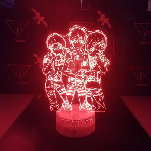 Lampara Levi Eren Mikasa Shingeki Base A.+ C. Remoto + Pilas