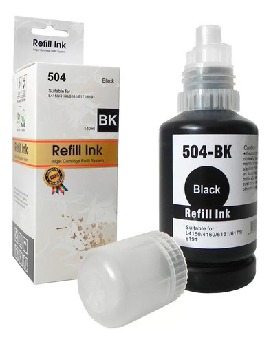  Tinta Profesional Para Epson T504 L4150 L6161 Negro 140ml