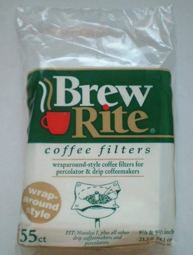 Brew Rite Filtros De Café Wrap Around Percolator 55 Unidades