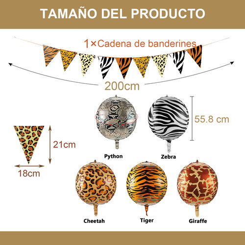 Globos Orbz Animales 22 Pulgadas Safari Selva Fiesta Banner