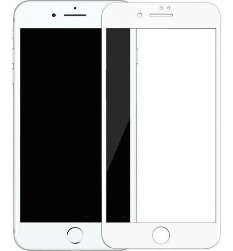 Vidrio Templado Full Cover 9d Para iPhone 6plus Borde Blanco