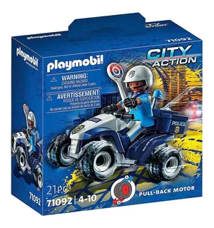Playmobil - Quadriciclo Com Policial - City Action 71092