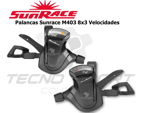 Imagen 2 de 7 de Shifter Sunrace M403 Palanca Cambio 3x 8 Veloc Bicicleta Mtb